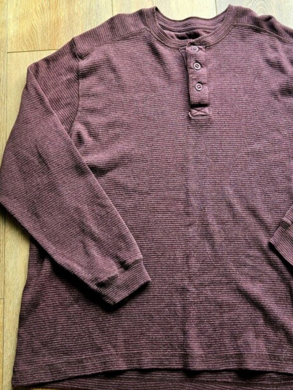 Gander Mountain Guide Series Brown Burgundy Long Sleeve Thermal Henley